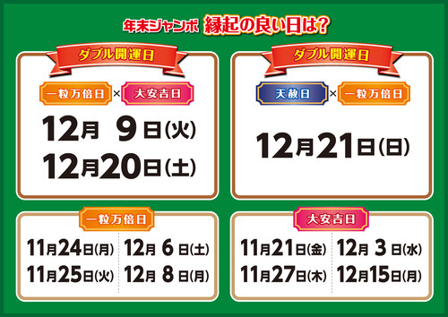 年末ジャンボ開運カレンダー